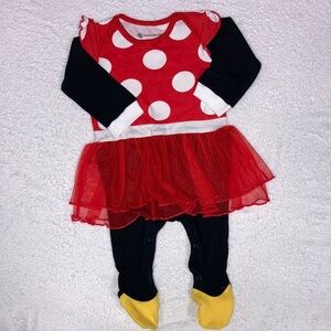 Character.com Minnie Mouse sleeper tutu romper 3-6m Euc